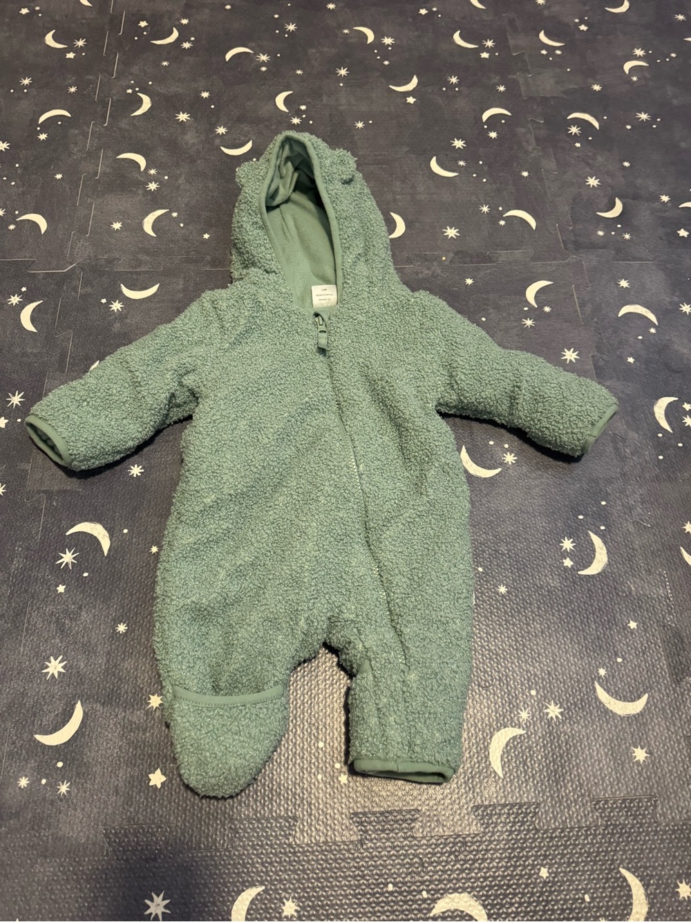 wonder nation Sage Green Sherpa Baby One-Piece with Hood